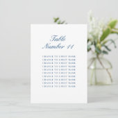 Personalisierte Hochzeitstisch-Nummer Blaue Sitzor (Stehend Vorderseite)