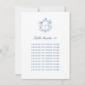 Personalisierte Hochzeitstisch-Nummer Blaue Sitzor (Rückseite)