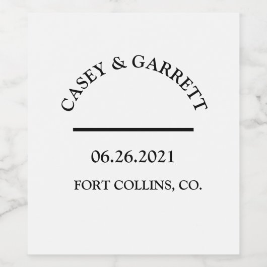 Personalisierte Hochzeitswein, Gastgeschenk Hochze Weinetikett (Einzelnes Label)