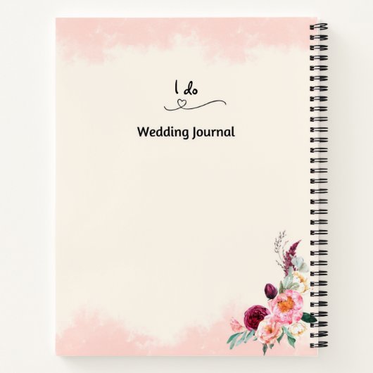 Personalisierte Hochzeitszeitschrift "Elegant Flor Notizblock (Rückseite)