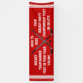 Personalisierte Hockey-Fahne, IHR TEXT und FARBEN Banner (Vertikal)