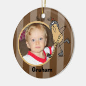 Personalisierte Hockey-Nuss-Foto-Verzierung Keramikornament (Links)