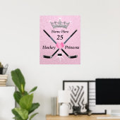 Personalisierte Hockey-Poster für Mädchen, Prinzes Poster (Heimbüro)