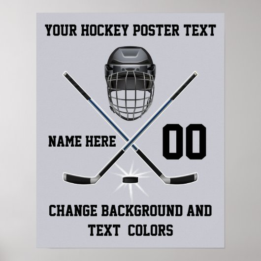 Personalisierte Hockey-Poster, Ihr Text und Ihre F Poster (Vorne)