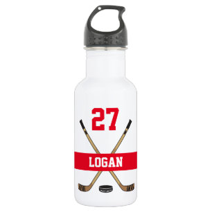 Personalisierte Hockey-Spielernummer Edelstahlflasche