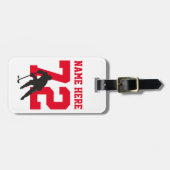 Personalisierte Hockey-Spielernummer Gepäckanhänger (Vorderseite horizontal)