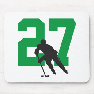 Personalisierte Hockey-Spielernummer Grün Mousepad