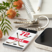 Personalisierte Hockey-Spielernummer Schlüsselanhänger (Vorderseite rechts)