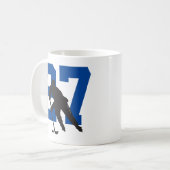 Personalisierte Hockey-Spielnummer Kaffeetasse (Vorderseite Links)