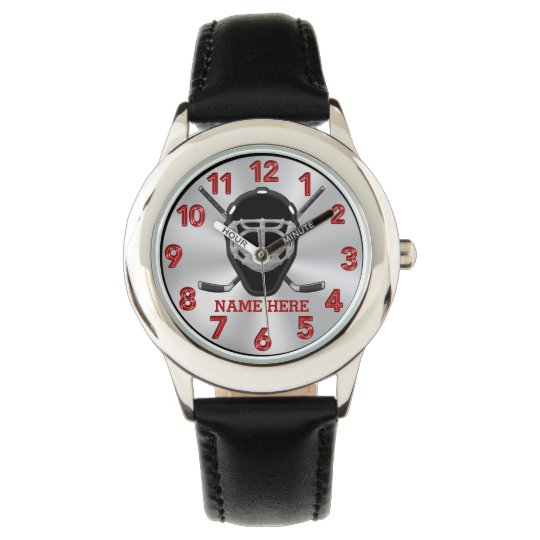 Personalisierte Hockey Uhr Fur Kinder Zu Den Armbanduhr Zazzle De