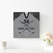 Personalisierte Hockey-Uhr-Geschenke für Quadratische Wanduhr (Zuhause)