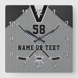 Personalisierte Hockey-Uhr-Geschenke für Quadratische Wanduhr