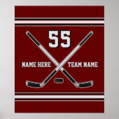 Personalisierte Hockeyspielerposter, FARBEN Poster (Vorne)