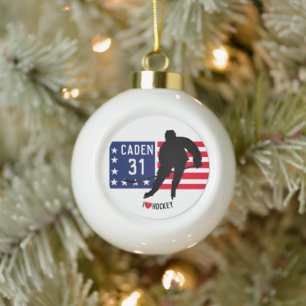 Personalisierte Hockeyverzierung Keramik Kugel-Ornament