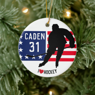 Personalisierte Hockeyverzierung Keramik Ornament