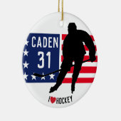 Personalisierte Hockeyverzierung Keramik Ornament (Rechts)