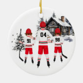 Personalisierte Hockeyverzierung Keramik Ornament (Hinten)