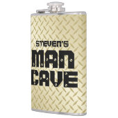 Personalisierte Höhlenflasche mit goldener Treatpl Flachmann (Links)