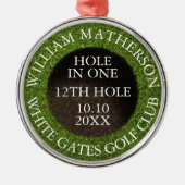 Personalisierte Hole-in-One-Auszeichnung Ornament Aus Metall (Vorne)