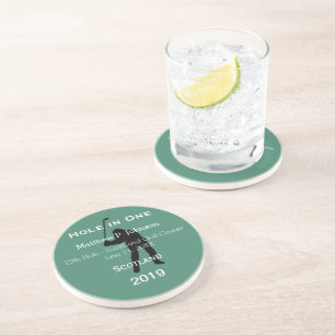 Personalisierte Hole In One Männerhöhle GOLFER'S L Sandstein Untersetzer
