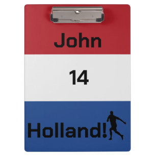 Personalisierte Holland-Flagge Fußball-Schreibware Klemmbrett