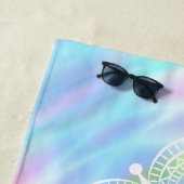 Personalisierte holografische Pastel Unicorn Regen Strandtuch (Beispiel)