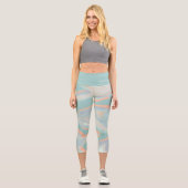Personalisierte Holographische Camouflage Capri Leggings (Vorderseite)