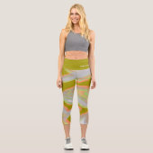 Personalisierte Holographische Camouflage Capri Leggings (Vorderseite)