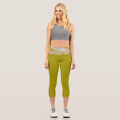 Personalisierte Holographische Camouflage Capri Leggings (Vorderseite)