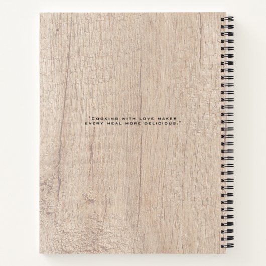 Personalisierte Holzhausgemachte Liebe Rezept Notizblock (Rückseite)