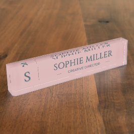 Personalisierte Holzkohle-Name Dusty Rose Geschenk Namensplakette