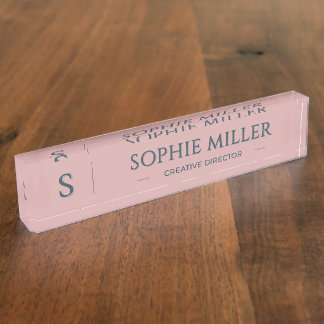 Personalisierte Holzkohle-Name Dusty Rose Geschenk Namensplakette