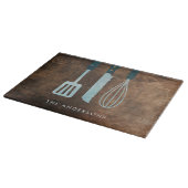 Personalisierte Holzküche Utensile Familienname Schneidebrett (Ecke)