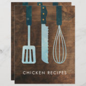 Personalisierte Holzküche Utensils Rezept Divider (Vorne/Hinten)