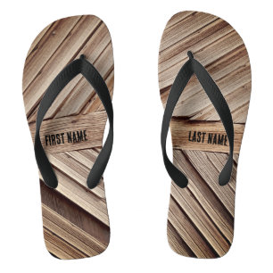 Personalisierte Holzpaneele Badesandalen