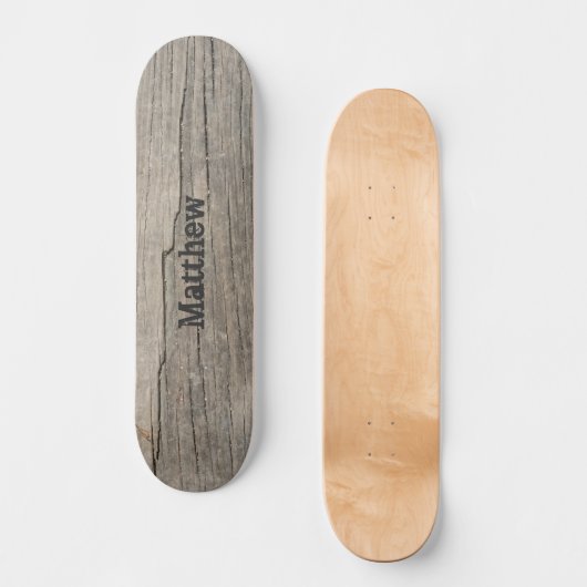 Personalisierte Holzstruktur Skateboard (Vorderseite)