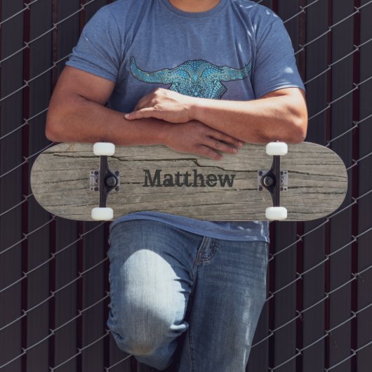 Personalisierte Holzstruktur Skateboard (Außenbereich 3)