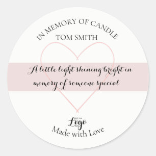 Personalisierte Homematine in Memory CANDLE Runder Aufkleber