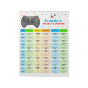Personalisierte Homeschoschule Videospielschule Notizblock