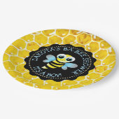 Personalisierte Honey Bee Baby Dusche Paper Teller (Schrägansicht)