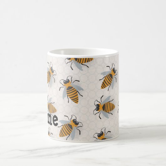 Personalisierte Honey Bees Hive Design Coffee Tass Kaffeetasse (Mittel)
