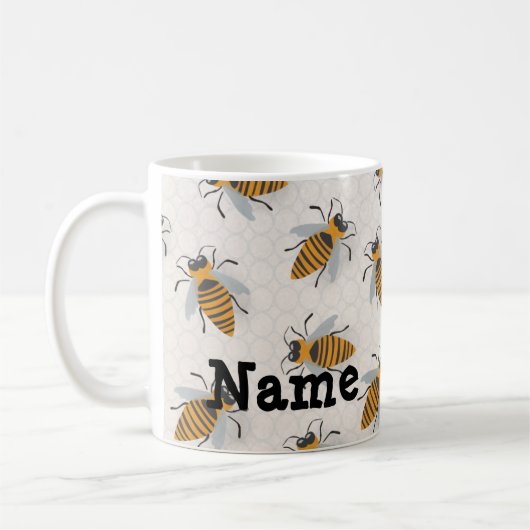 Personalisierte Honey Bees Hive Design Coffee Tass Kaffeetasse (Links)