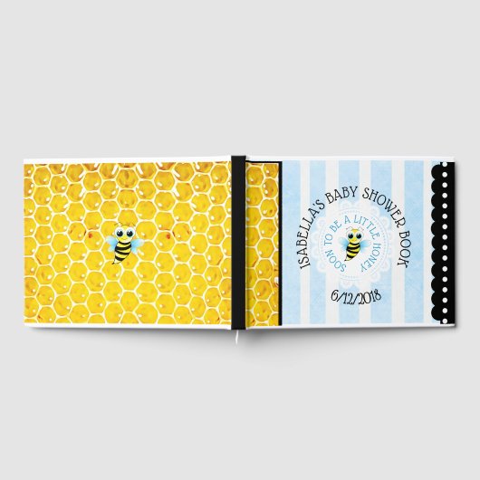 Personalisierte Honeybee Bumblebee Baby Shower Boo Gästebuch (Voll)