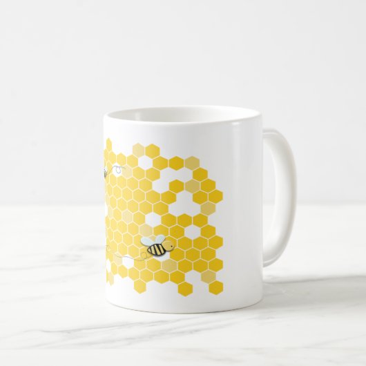 Personalisierte Honeycomb Bee Tasse (VorderseiteRechts)