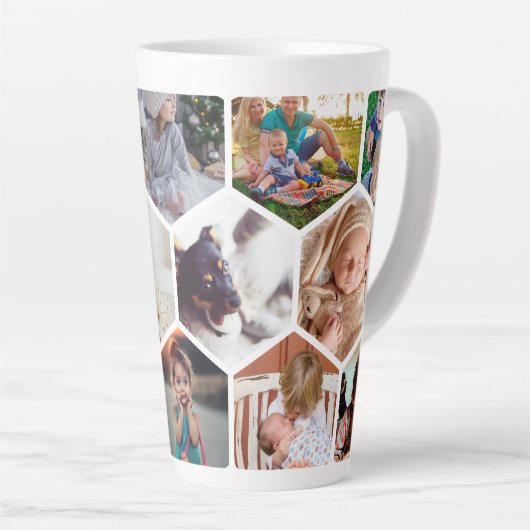 Personalisierte Honeycomb Family Fotos Custom Milchtasse (Rechte Ecke)