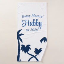 Personalisierte Honeymoon Hubby/Wifey Badetuch