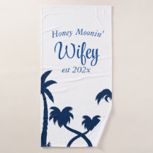 Personalisierte Honeymoon Hubby/Wifey Badetuch
