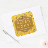 Personalisierte Honig-Jar-Label-Bienen und Honigwa Quadratischer Aufkleber (Umschlag)