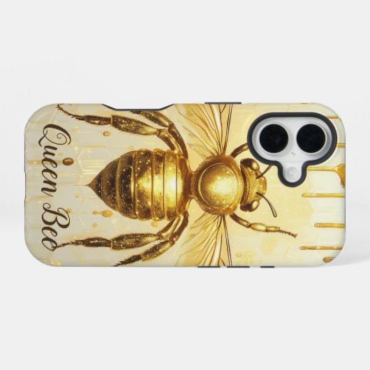 Personalisierte Honigbiene iPhone 16 Hülle (Rückseite (Horizontal))