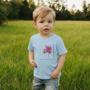 Personalisierte Honigbiene Wildblume Erdig Kleinkind T-shirt